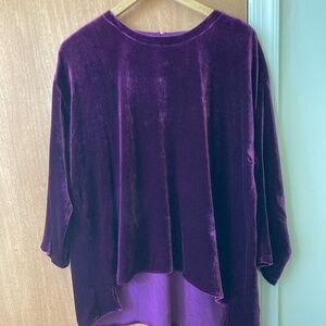 Plum/maroon velvet top from Eileen Fisher, size PL